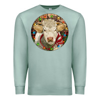Seafoam Charolais Heifer Christmas Premium Sweatshirt - RanaPortraitStore