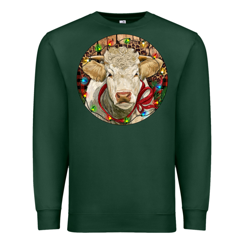 Charolais Heifer Christmas Premium Sweatshirt by RanaPortraitStore | Teevron
