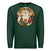 Sports Green Charolais Heifer Christmas Premium Sweatshirt - RanaPortraitStore