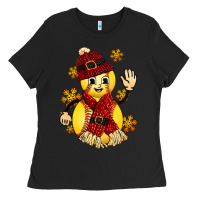 Black Softball Christmas With Hat And Glove Ladies Tee - FaDigitalArtStudio