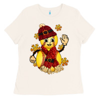 Bone Softball Christmas With Hat And Glove Ladies Tee - FaDigitalArtStudio