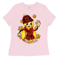 Bubblegum Pink Softball Christmas With Hat And Glove Ladies Tee - FaDigitalArtStudio
