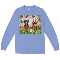 Colony Blue Easter Dog Long Sleeve Tee - CowhideDigitalArt