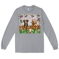 Heather Grey Easter Dog Long Sleeve Tee - CowhideDigitalArt