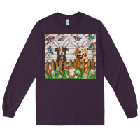Plum Easter Dog Long Sleeve Tee - CowhideDigitalArt
