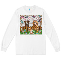 White Easter Dog Long Sleeve Tee - CowhideDigitalArt