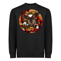 Black Christmas Baby Cow Heavyweight Sweatshirt - RanaPortraitStore