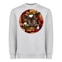 Heather Grey Christmas Baby Cow Heavyweight Sweatshirt - RanaPortraitStore