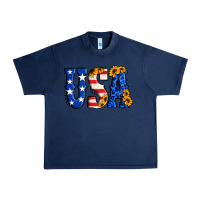 Navy usa western font Urban Heavy Tee - Jasminsmagicworld