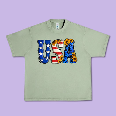 Usa Western Font Urban Heavy Tee Designed By Jasminsmagicworld