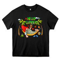 Black Hello Summer Heavy Core Tee - CowCowDesign