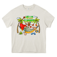 Cream Hello Summer Heavy Core Tee - CowCowDesign