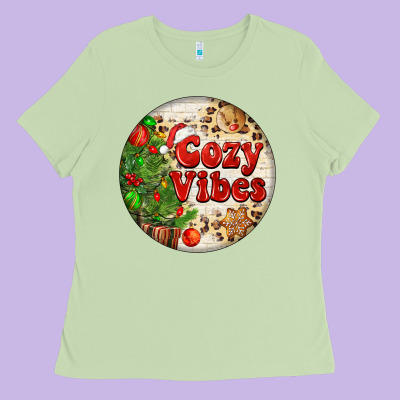 Cozy Vibes Ladies Tee Designed By Fadigitalartstudio
