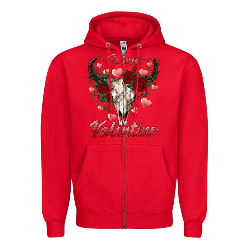 Be My Valentine Bull Skull Zipper Hoodie by RanaPortraitStore | Teevron