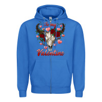 True Royal be my valentine bull skull Zipper Hoodie - RanaPortraitStore