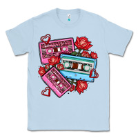 Dusty Blue valentines day casette olivia Classic Tee - OliviaCreatesArt
