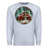 Heather Grey Barn Christmas Premium Sweatshirt - RanaPortraitStore