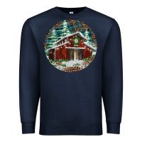 Navy Barn Christmas Premium Sweatshirt - RanaPortraitStore
