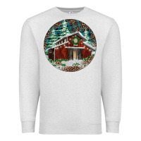 Oatmeal Heather Barn Christmas Premium Sweatshirt - RanaPortraitStore