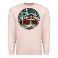 Pale Pink Barn Christmas Premium Sweatshirt - RanaPortraitStore