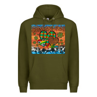 Army Green autism awareness hearts leopard cowhide Premium Hoodie - Artiststas