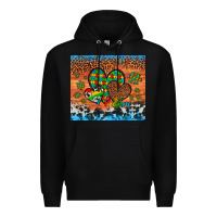 Black autism awareness hearts leopard cowhide Premium Hoodie - Artiststas