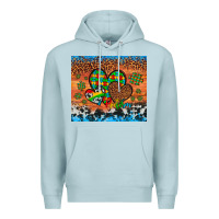 Blue Mist autism awareness hearts leopard cowhide Premium Hoodie - Artiststas