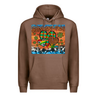 Chestnut autism awareness hearts leopard cowhide Premium Hoodie - Artiststas