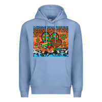 Colony Blue autism awareness hearts leopard cowhide Premium Hoodie - Artiststas