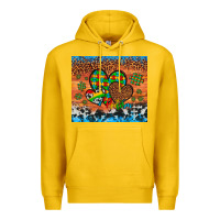 Lemon autism awareness hearts leopard cowhide Premium Hoodie - Artiststas