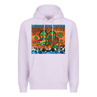 Lilac autism awareness hearts leopard cowhide Premium Hoodie - Artiststas