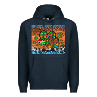 Navy autism awareness hearts leopard cowhide Premium Hoodie - Artiststas