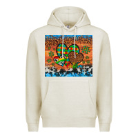 Oatmeal Heather autism awareness hearts leopard cowhide Premium Hoodie - Artiststas
