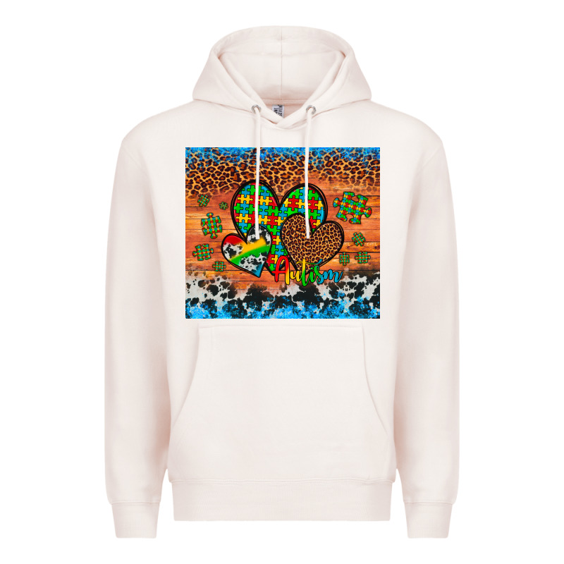 Autism Awareness Hearts Leopard Cowhide Premium Hoodie by Artiststas | Teevron