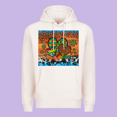 Autism Awareness Hearts Leopard Cowhide Premium Hoodie Designed By Artiststas