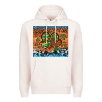 Pale Pink autism awareness hearts leopard cowhide Premium Hoodie - Artiststas