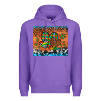 Purple autism awareness hearts leopard cowhide Premium Hoodie - Artiststas