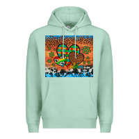 Seafoam autism awareness hearts leopard cowhide Premium Hoodie - Artiststas