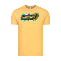 Vintage Mustard Tennessee Map Sunflower Cactus Serape Vintage Tee - RanaPortraitStore