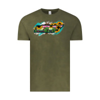 Vintage Olive Tennessee Map Sunflower Cactus Serape Vintage Tee - RanaPortraitStore