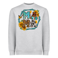 Heather Grey sunflowers hexagon frame mama Heavyweight Sweatshirt - Jasminsmagicworld