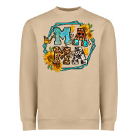 Mushroom sunflowers hexagon frame mama Heavyweight Sweatshirt - Jasminsmagicworld