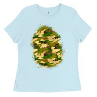 Baby Blue camouflage patch 4 Ladies Tee - BundleAndBundleShop