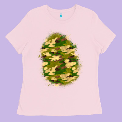 Camouflage Patch 4 Ladies Tee Designed By Bundleandbundleshop