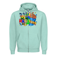 Seafoam my child is non verbal but his mama aint afro Zipper Hoodie - RanaPortraitStore
