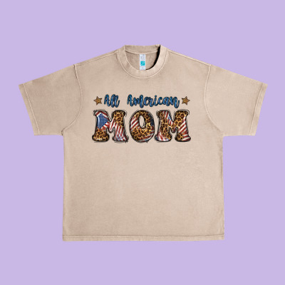 All American Mom Urban Heavy Tee Designed By Bundleandbundleshop