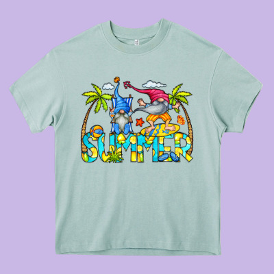 Summer Gnomes Heavy Core Tee Designed By Cowcowdesign
