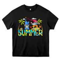 Black Summer Gnomes Heavy Core Tee - CowCowDesign