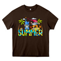 Chocolate Brown Summer Gnomes Heavy Core Tee - CowCowDesign