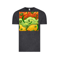 Vintage Black mexican sauce and jalapeno seamless pattern Vintage Tee - BundleAndBundleShop